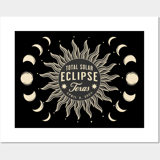 Total Solar Eclipse USA April 2024 Texas Wall Art by TGKelly